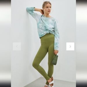 NWT Anthropologie Daily Practice Allegro Seamless Leggings Dried Moss Green Sz L